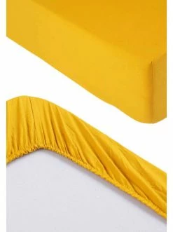 Aktion 😀 Heimtextilien BELLA MAISON Bettlaken Basic In Senf Günstig Kaufen 🧨 -bella-maison Verkaufsladen bella maison bettlaken basic in senf 3