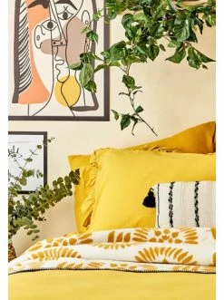 Auslauf 😀 Heimtextilien BELLA MAISON Bettwasche Brenta In Mustard Yellow Günstig Kaufen 🛒 -bella-maison Verkaufsladen bella maison bettwasche brenta in mustard yellow 2