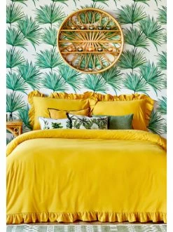 Auslauf 😀 Heimtextilien BELLA MAISON Bettwasche Brenta In Mustard Yellow Günstig Kaufen 🛒