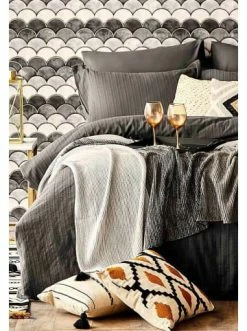 Auslauf 🌟 Heimtextilien BELLA MAISON Bettwäsche-Set In Anthrazit Günstig Kaufen ⭐ -bella-maison Verkaufsladen bella maison bettwasche set in anthrazit 2