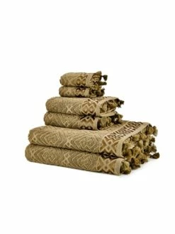 Budget 🔔 Bad BELLA MAISON Handtuchset Mosaic In Khaki Günstig Kaufen ⭐