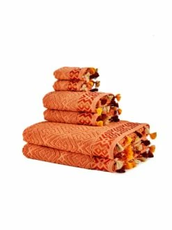 Budget ⌛ Bad BELLA MAISON Handtuchset Mosaic In Lachs Günstig Kaufen 🎉