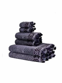 Schlussverkauf 🌟 Bad BELLA MAISON Handtuchset Mosaic In Lila Günstig Kaufen ⌛