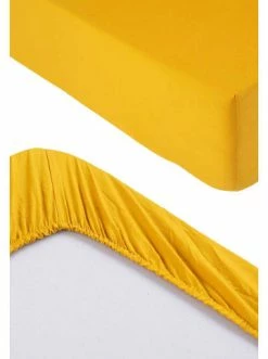 Auslauf 🔥 Heimtextilien BELLA MAISON Spannbettlaken Basic In Senf Günstig Kaufen 🔥