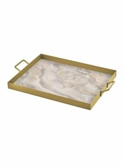 Angebote 🤩 Küche BELLA MAISON Tablett Marbre 40x30 Mit Handgriffen Mit Marmor Haptik In Beige Günstig Kaufen ✨